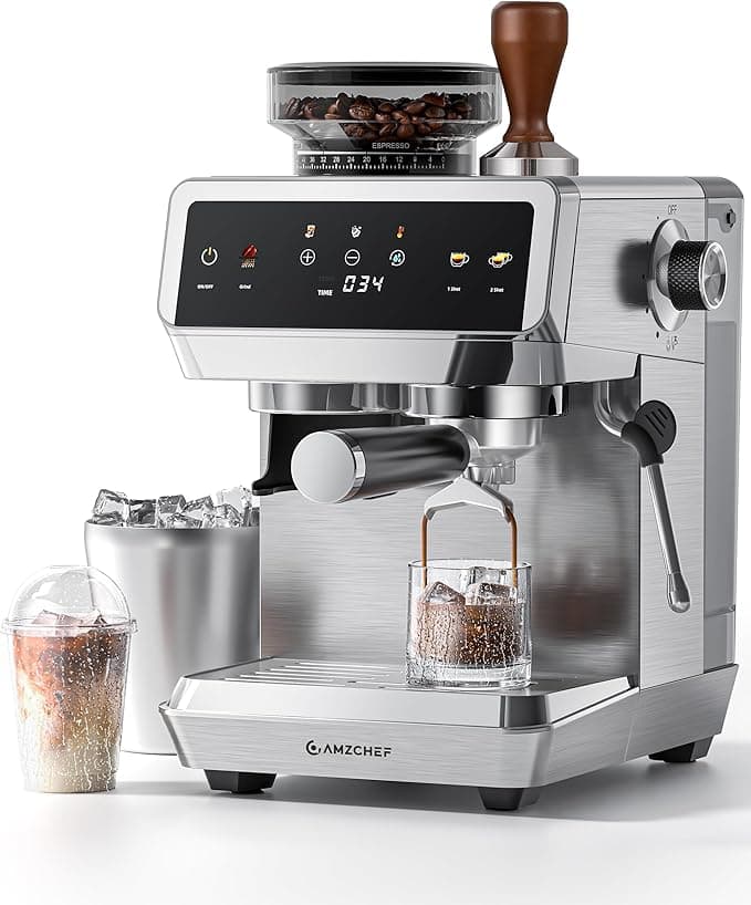 AMZCHEF Espresso Machine with Grinder CM1626